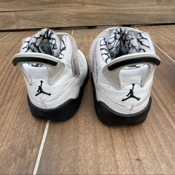 Nike Air Jordan 6 Rings TD Shoes White Black 323420-107 Toddler Infant 5C - Picture 2 of 4